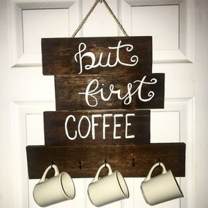 ⬇️$40 Wooden coffee decor sign